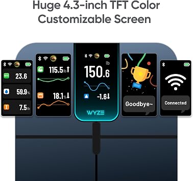 WYZE SCALE Ultra with 4.3 Color Display and Wyze Scale S, FSA HSA Eligible,Black