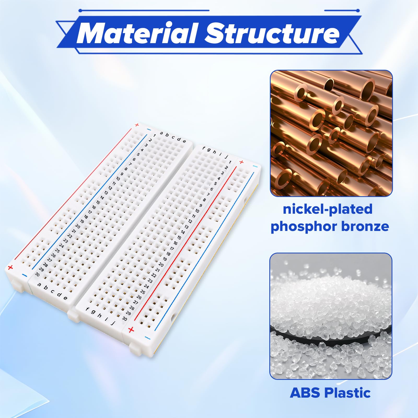 10PCS Breadboard Kit con 400 Punti Basetta Piastra Sperimentale Breadboard Senza Saldatura Compatibile con progetti destinati a singoli Arduino Raspberry Pi