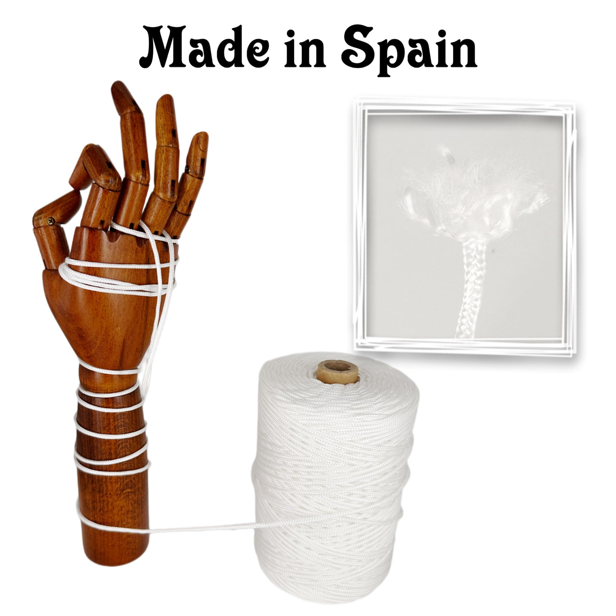 Bobine fil polyester 200m Oeko Tex fabriqué en Europe blanc