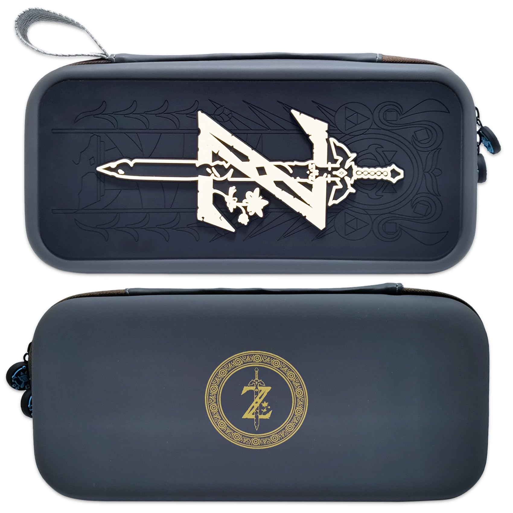 CHIKIXSON Étui Switch 2, Protection Sacoche pour Switch 2 (2025), Poches Zippées en Filet, Rangement 10 Cartes de Jeu e Accessoire, Gris
