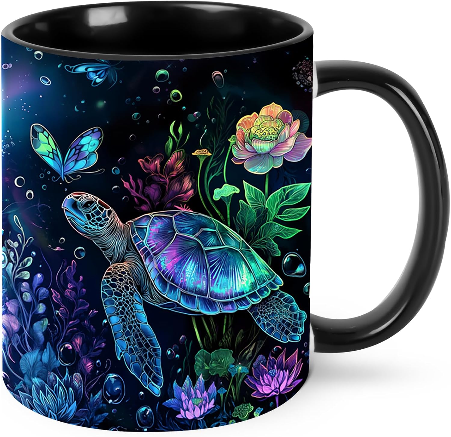 Sea Turtle Coffee Mug Funny Ceramic Tea Cup With Handle Dishwasher Microwave Safe for Women 11oz Porcelain Mugs