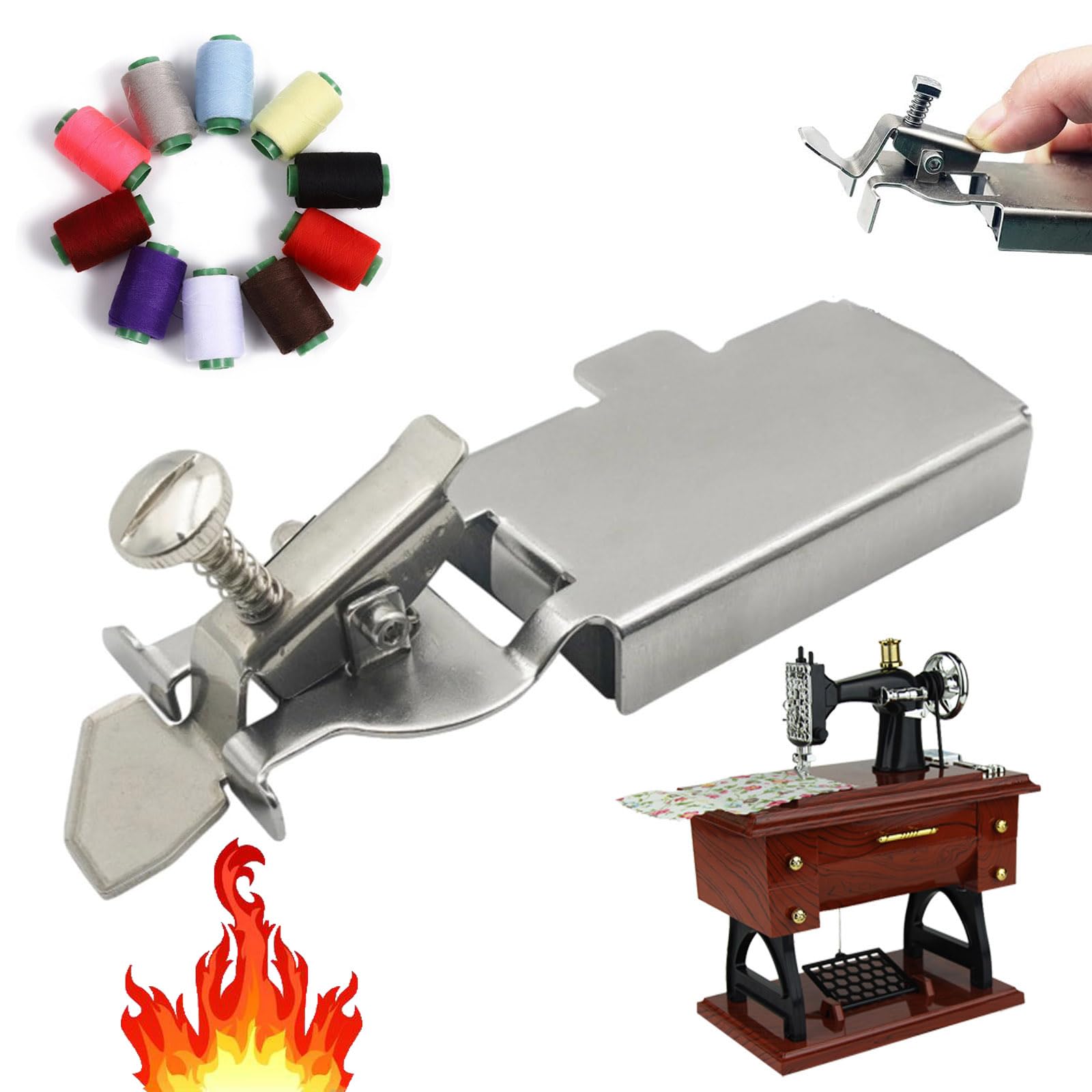 Buddy Sew Magnetic Seam Guide, Buddysew Magnetic Seam Guide for Sewing Machine, Multifucntional Straight Line Hems Sewing Ruler, Universal Strong Magnetic for Most Sewing Machine Foot (*1)