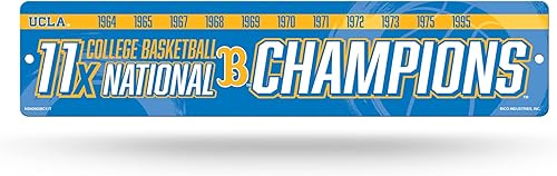 Miniatura 131 de NCAA Rico Industries Placa de calle de plástico Placa de calle de plástico de 4" x 16" Color del equipo,Alternativo,Champ,man