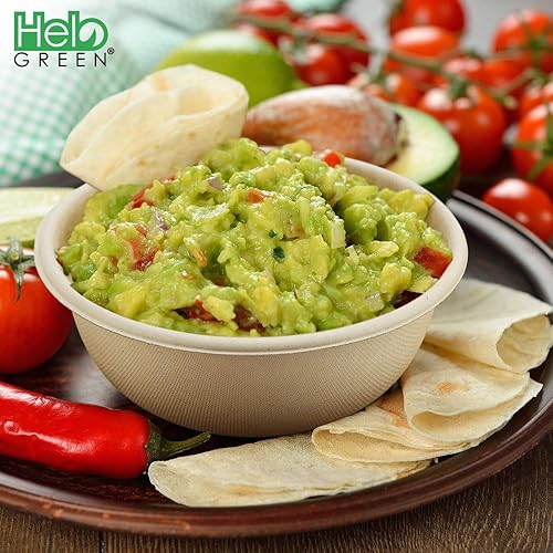 Miniatura 5 de Cuencos de papel 100% compostables de 24 onzas con 50 unidades, ecológicos, biodegradables, desechables, sopa caliente y alimentos fríos, calidad