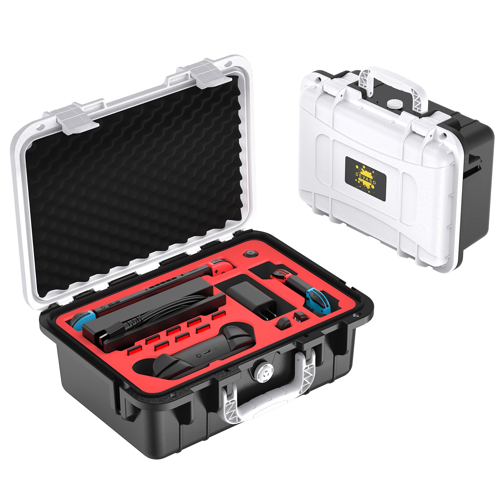 DEVASO Custodia per Nintendo Switch, custodia rigida per Nintendo Switch, impermeabile, protettiva, portatile, custodia protettiva per console Nintendo Switch e altri accessori