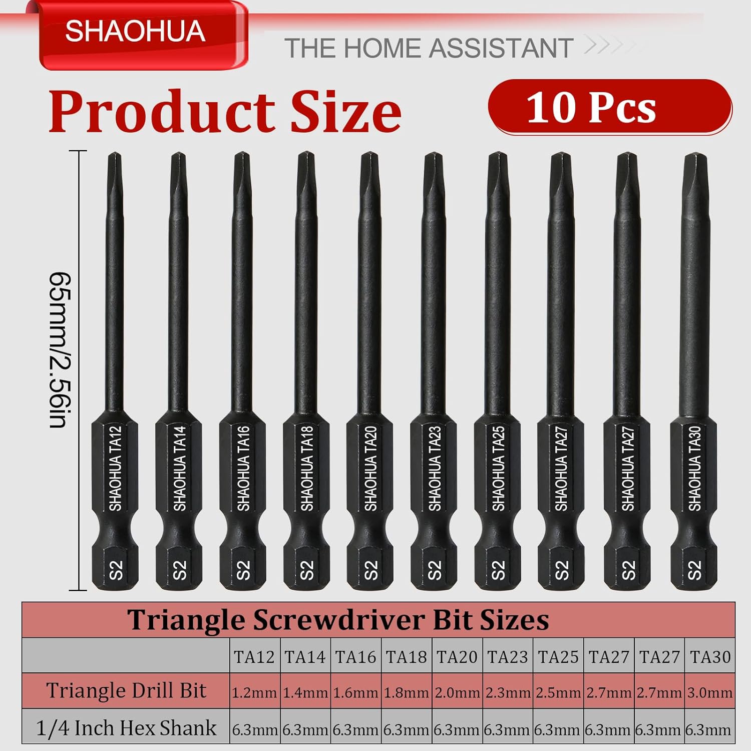 10Pcs Triangle Screwdriver Set and 10Pcs Square Bit Set