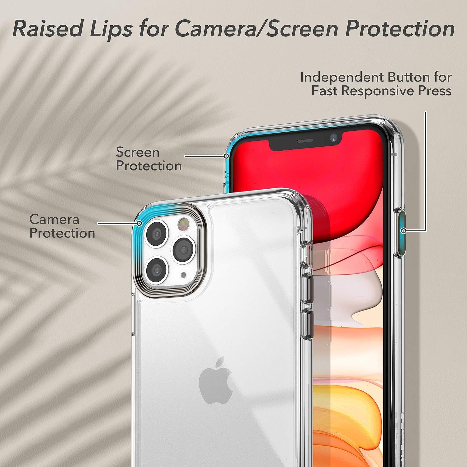YOUMAKER [2021 Upgraded] Compatible with iPhone 11 Pro Max Case, Clear iPhone 11 Pro Max Cover Shock Absorption Phone Cases 6.5 inch - Gunmetal
