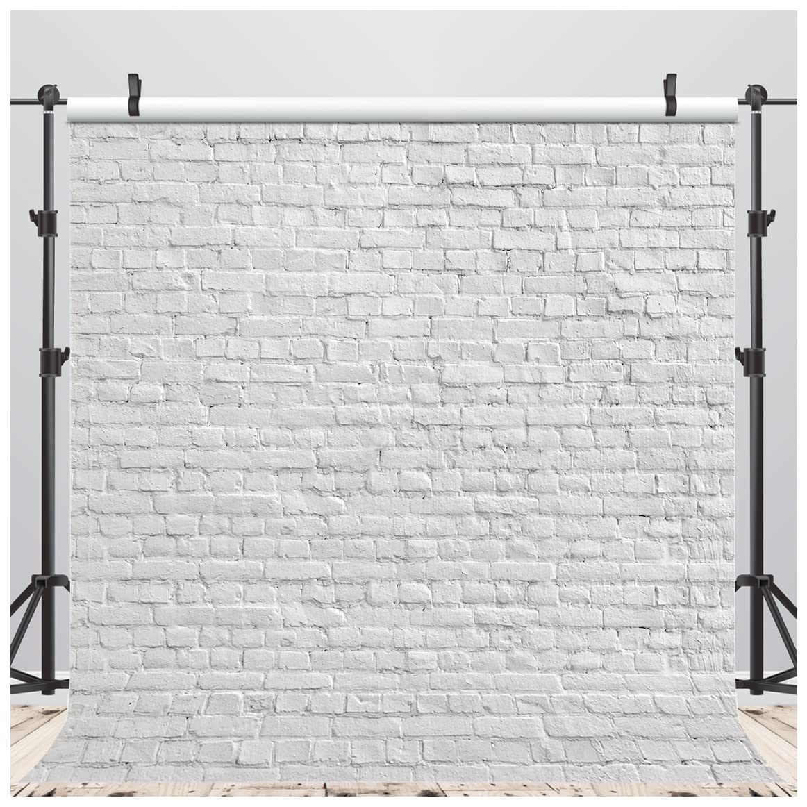 LYWYGG 8x8FT Telón de Fondo de Pared de ladrillo Blanco de telón de Fondo de Vinilo para fotografía Pared de ladrillo decoración de Oficina Fondo de ladrillo CP-313-0808