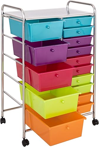 Miniatura 10 de Seville Classics Carrito de almacenamiento organizador de utilidad rodante, para oficina en casa, escuela, aula, álbum de recortes, pasatiempos,