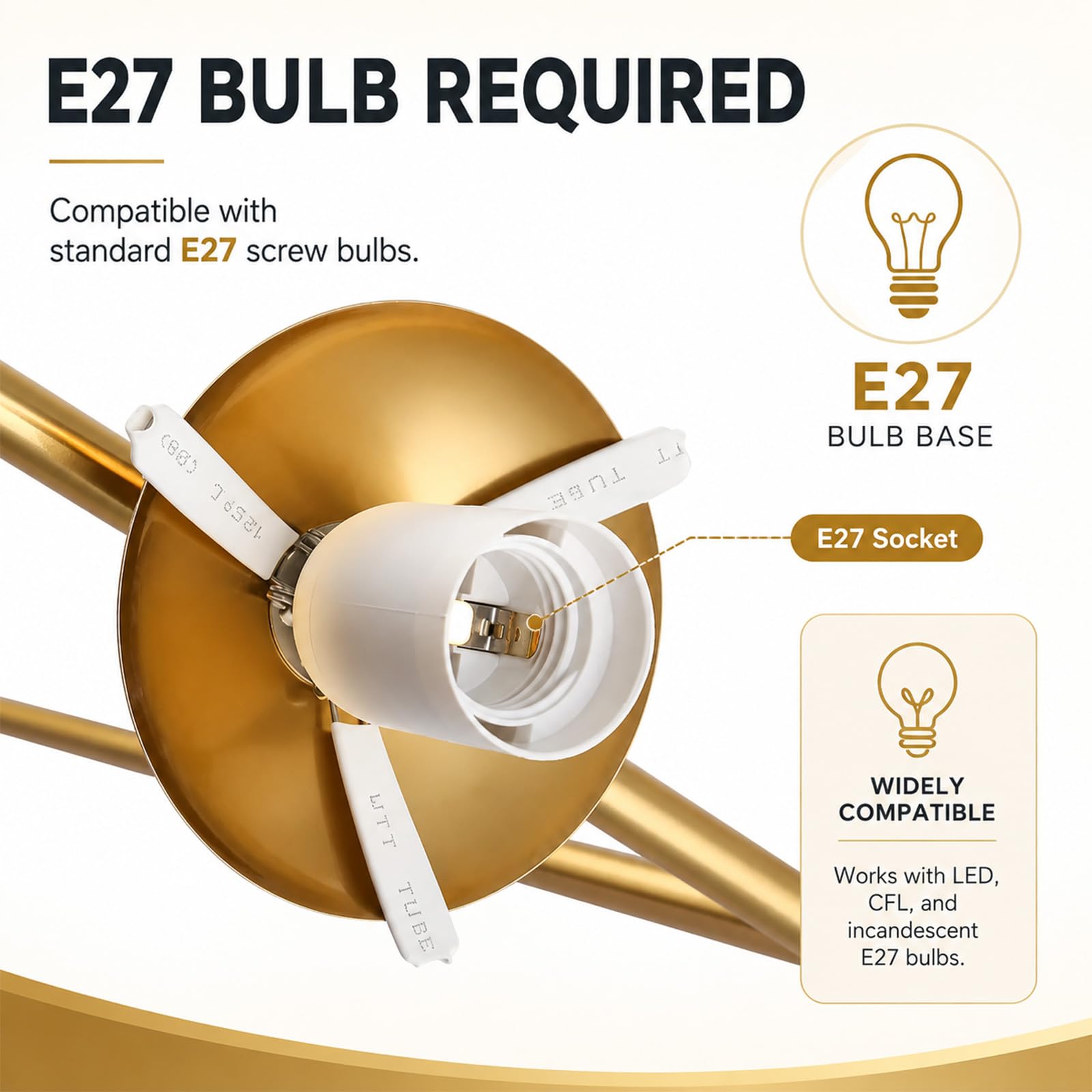 Alpinaluz Lámpara de Pie E27 Acero Dorado Globo Cristal Opal Ø22 cm 158 cm