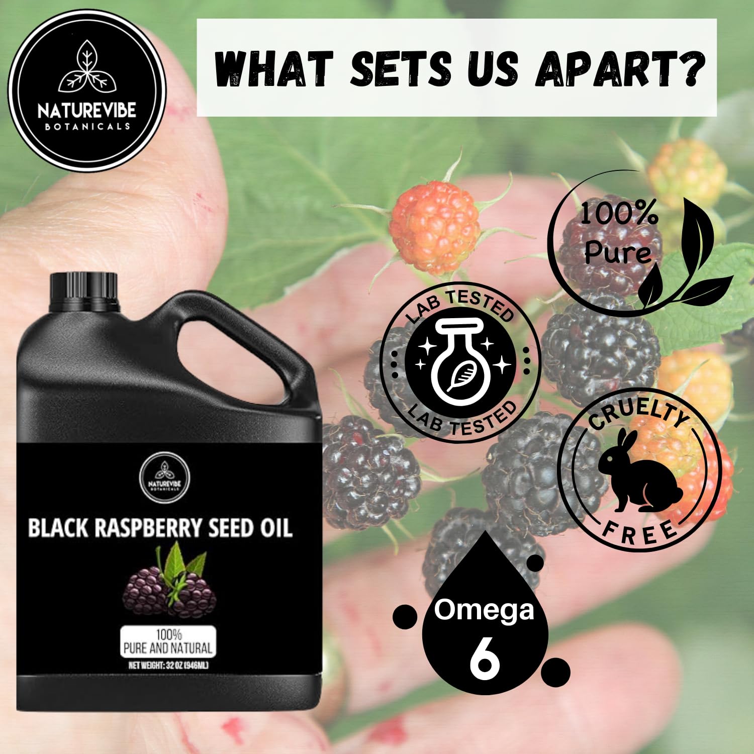Naturevibe Botanicals Black Raspberry Oil 32 Ounces | 100% Pure and Natural | Great for Skin Care and Hair Care - Image 8