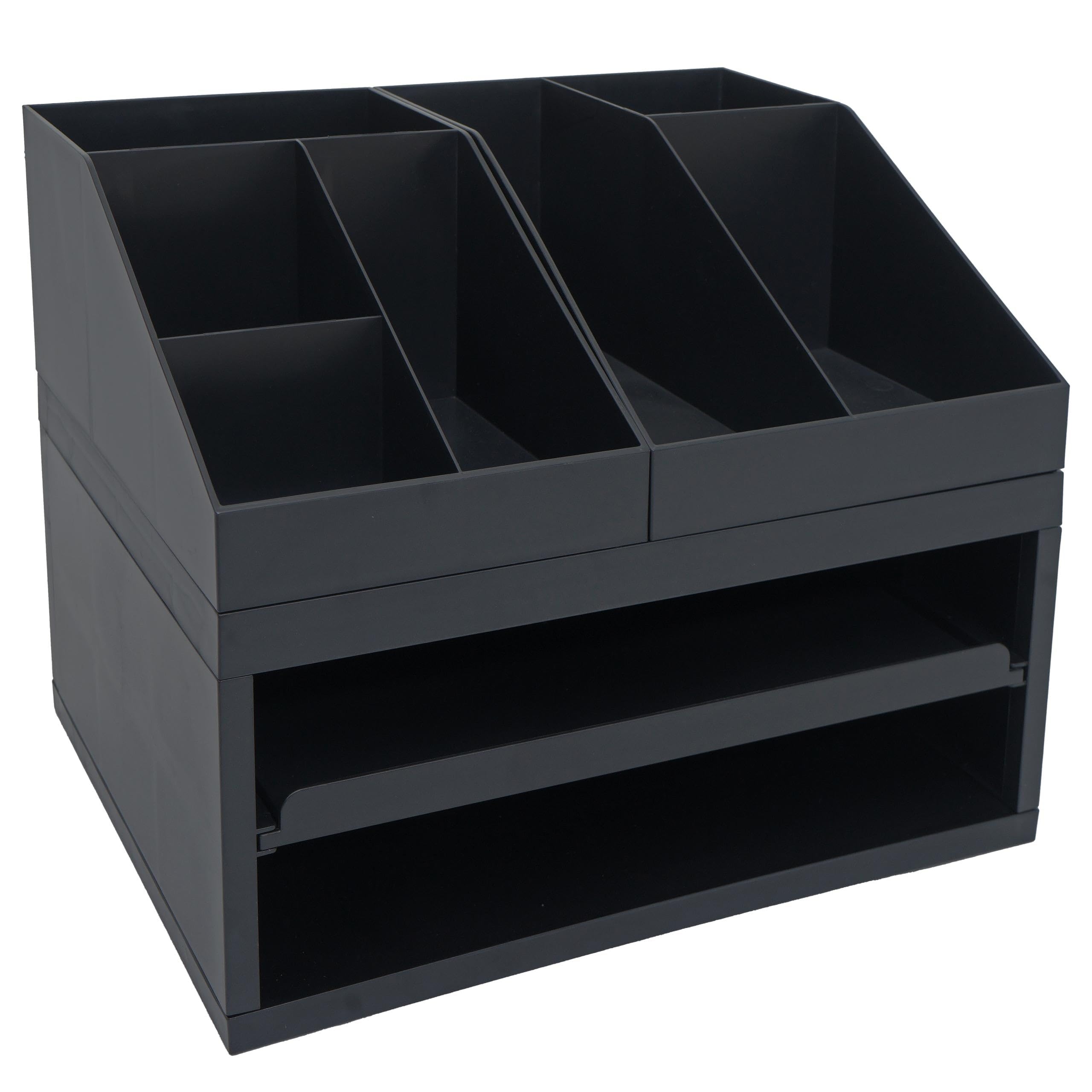 Mendler Schreibtisch Organizer HWC-Q74 29x35x26cm - schwarz