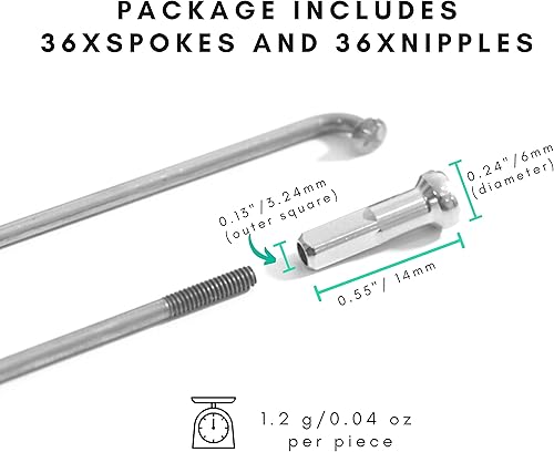 Miniatura 2 de Vincita 36 radios de acero inoxidable para bicicleta curva 14G J de 10.000 in a 11.575 in con pezones de latón para radios de rueda MTB, Ebike,