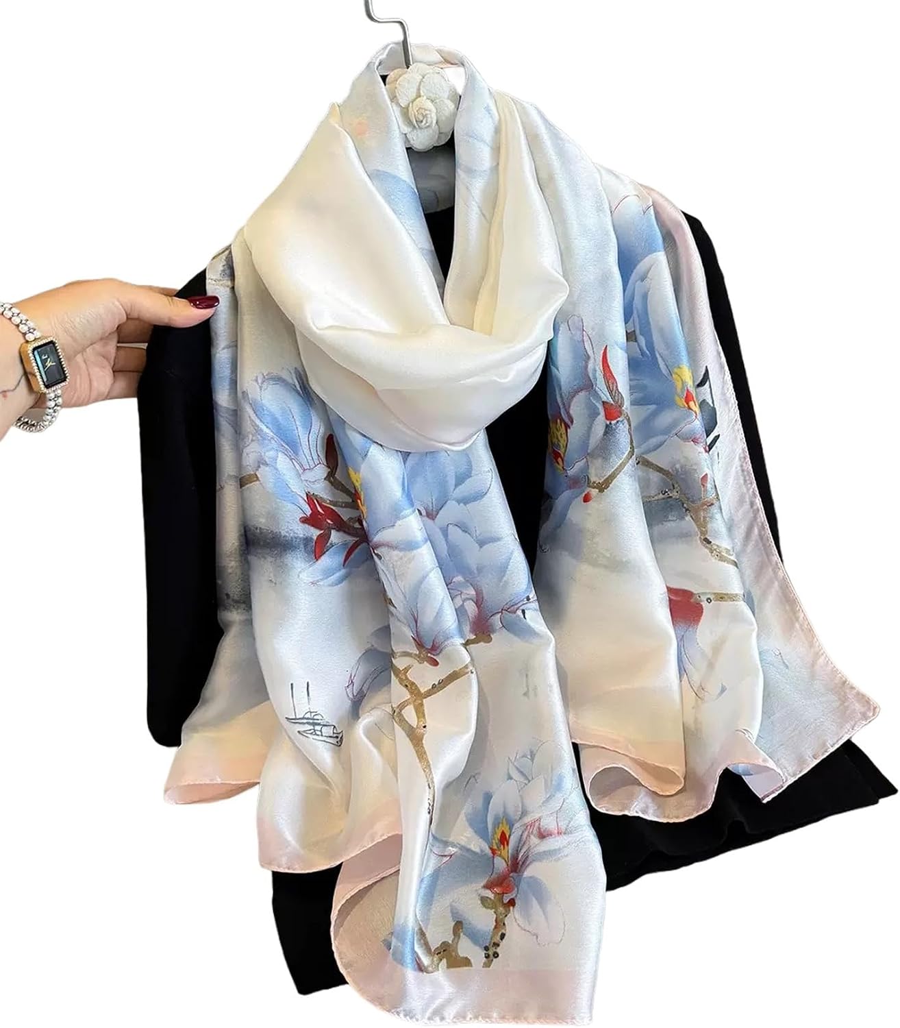 Fashion Scarves Scarf Silk Feeling Scarves Long Lightweight Sunscreen Shawls for Women