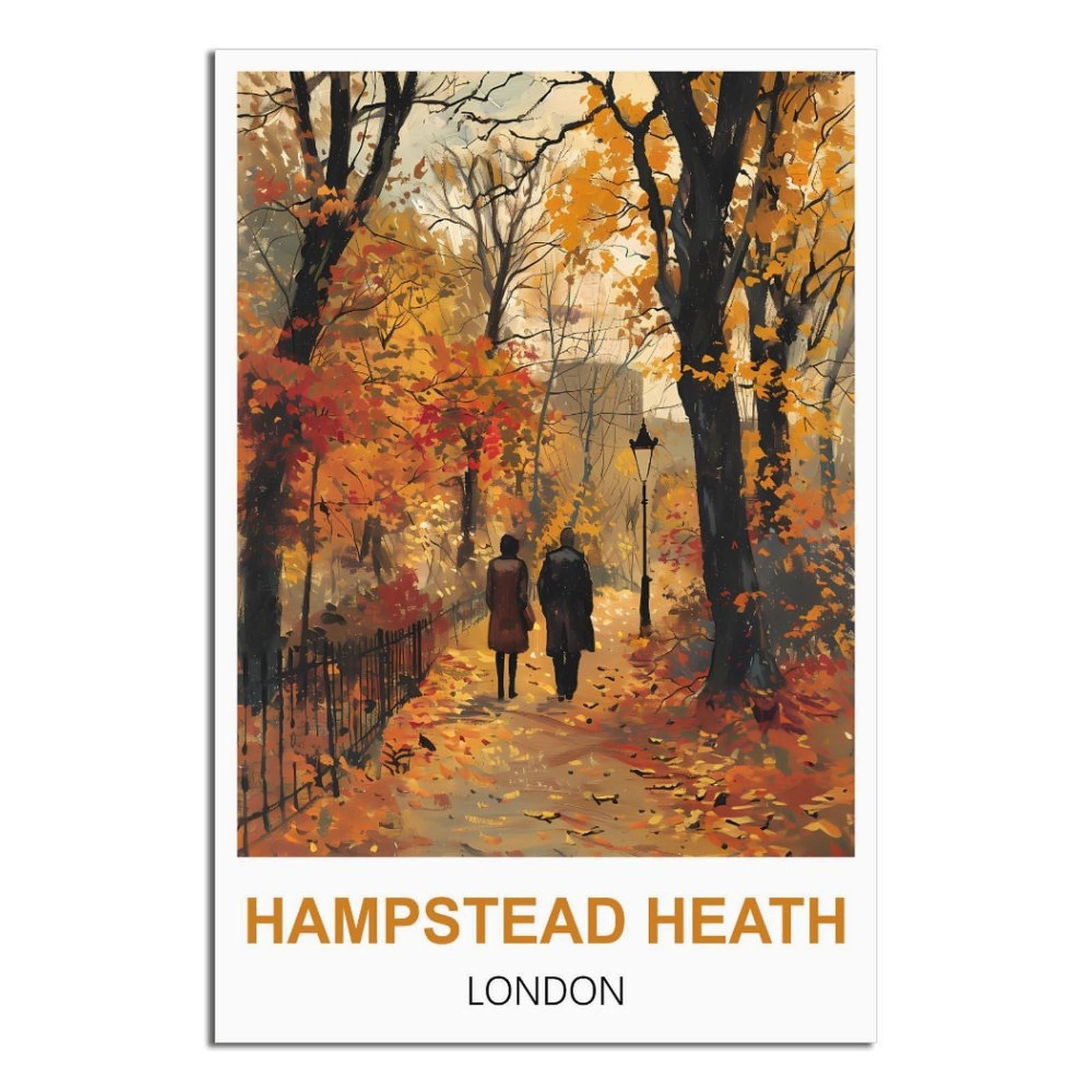 SLJGINEU Hampstead Heath London Vintage Travel Posters 20x30inch(50x75cm) Canvas Wall Art Print Modern Painting Poster for Living Room Decor