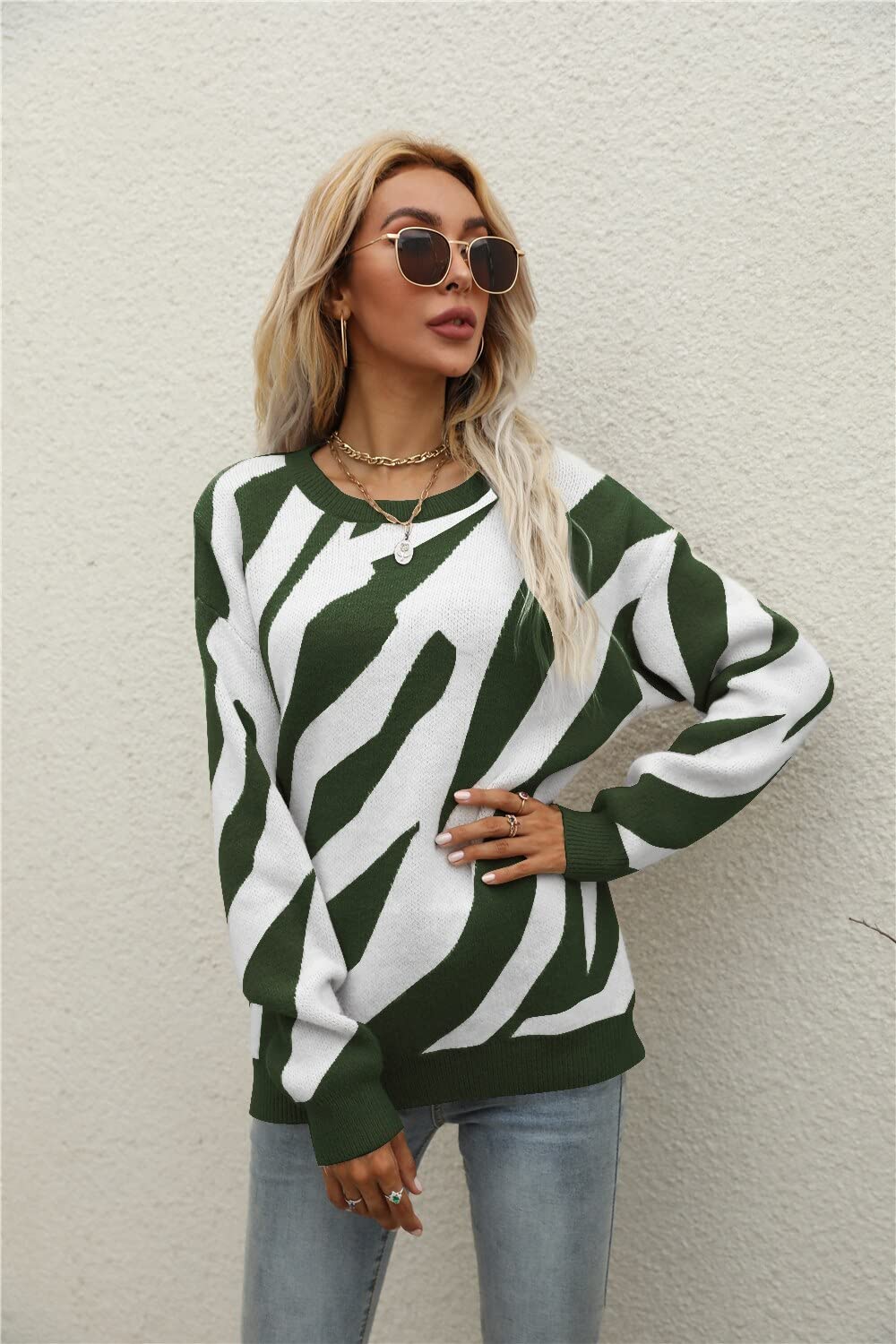 Sweter damski sweter damski sweter dzianinowy sweter damski modny sweter długi rękaw top jesień zima modny sweter dzianinowy ciepły sweter oversize