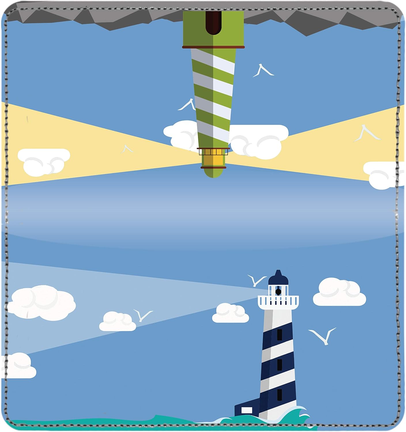 Splendid Lighthouse Personal Leather Checkbook Cover for Top Tear Personal Checks