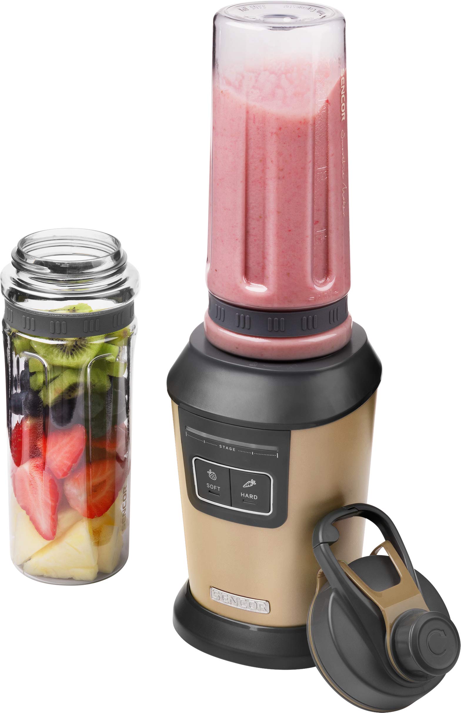 SENCOR SBL 7077CH - Batidora de vaso para smoothies (con 2 botellas deportivas, sin BPA)