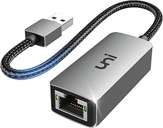 uni USB Ethernet Adapter Driver Free 1Gbps, Aluminum, USB 3.0 to RJ45 Gigabit Lan Wire Adapter, USB Network Adapter Compatible with MacBook Pro 2022 2020, Surface Pro, Windows 11, XP, Vista, Mac/Linux