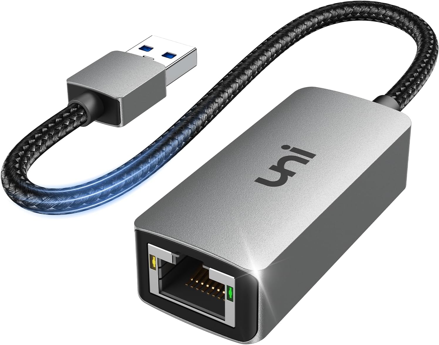 uni USB Ethernet Adapter Driver Free 1Gbps, Aluminum, USB 3.0 to RJ45 Gigabit Lan Wire Adapter, USB Network Adapter Compatible with MacBook Pro 2022 2020, Surface Pro, Windows 11, XP, Vista, Mac/Linux