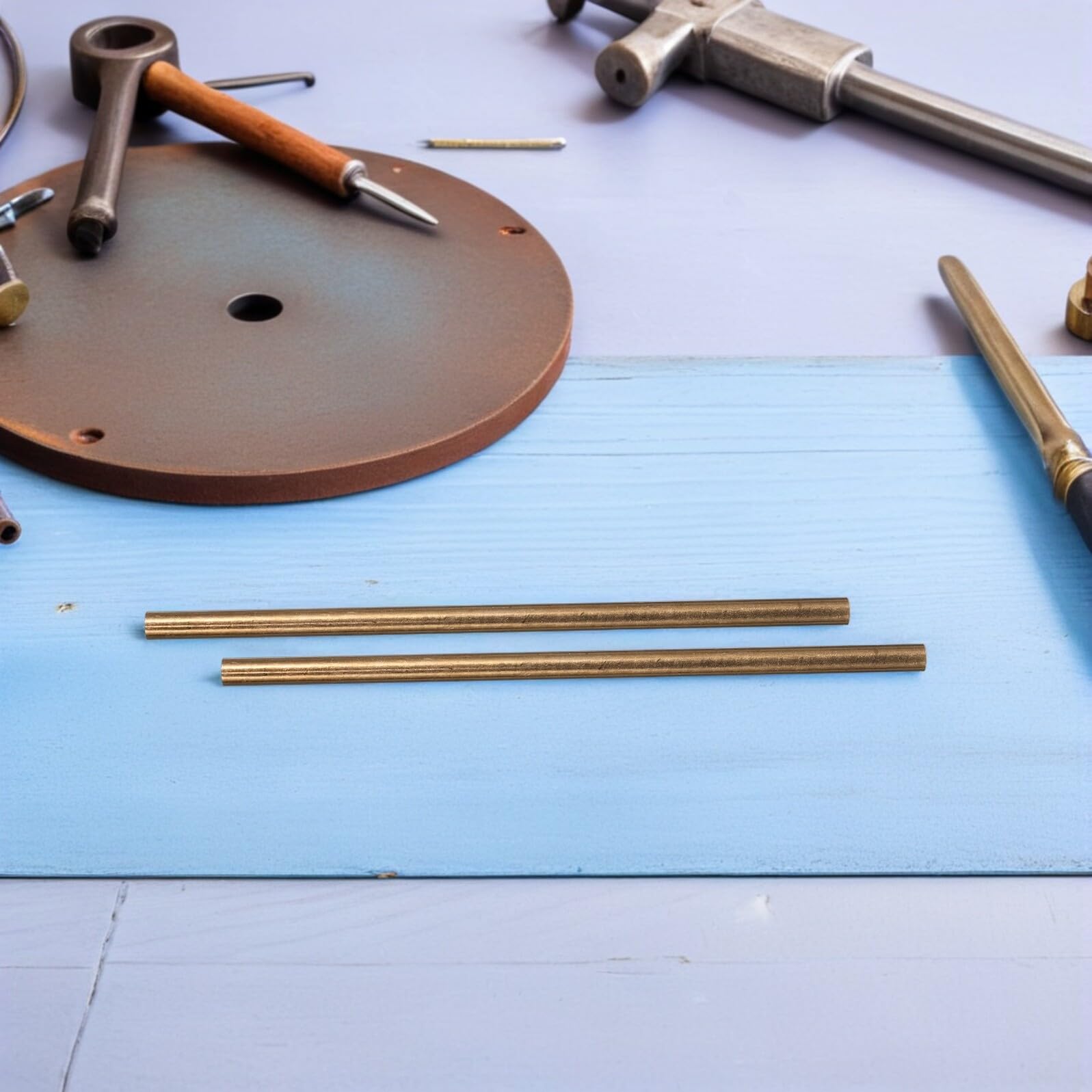 4 Piezas Rivetes de Cobre Macizo para Mango de Cuchillo Pasadores Robustos para Fabricación y Reparación de Mangos Fijación Precisa para Bricolaje y Proyectos Artesanales
