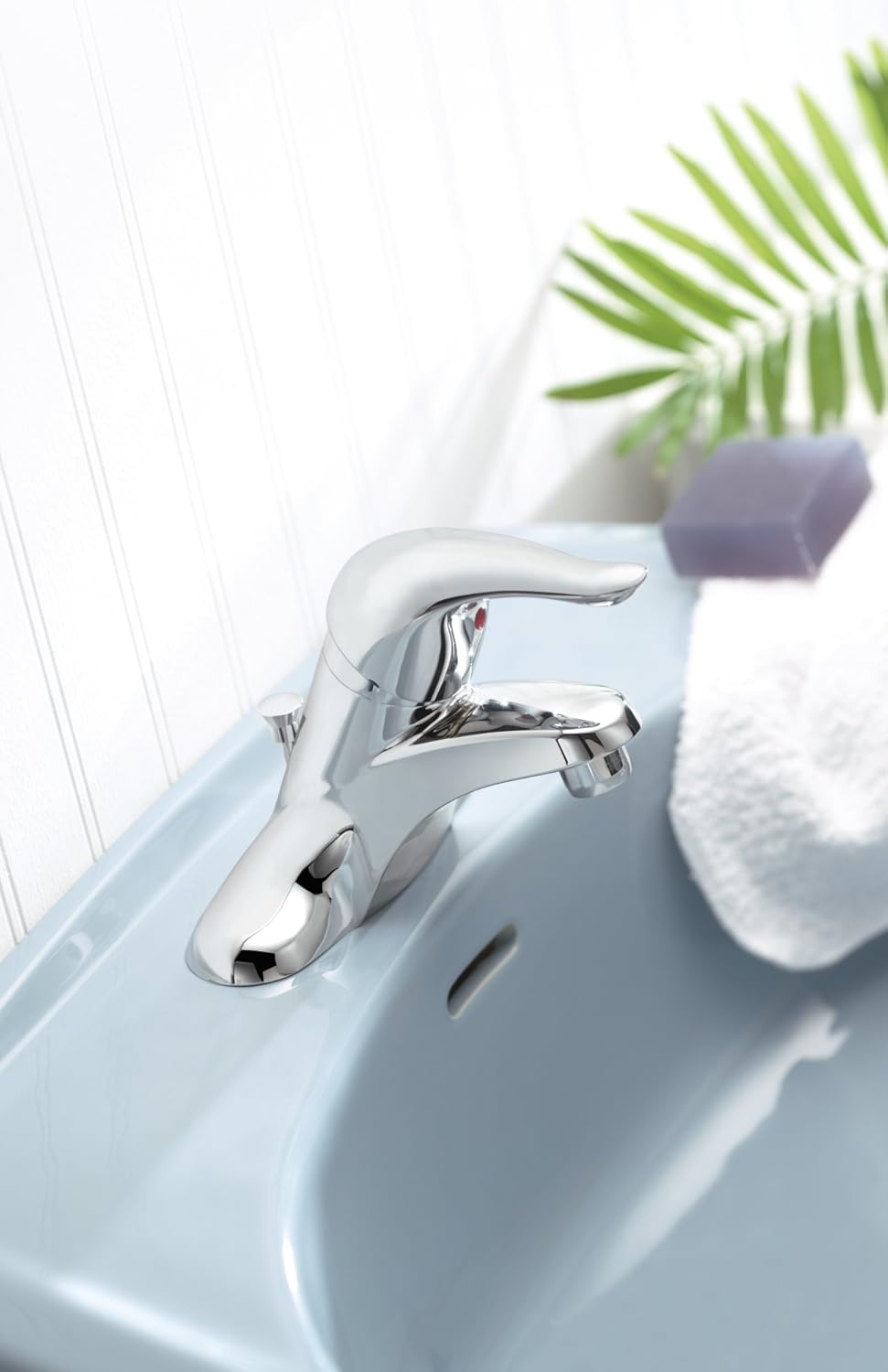 Up To 40% OFF Moen L4621 Chateau One-Handle Low-Arc Bathroom Faucet with Drain Assembly, Chrome