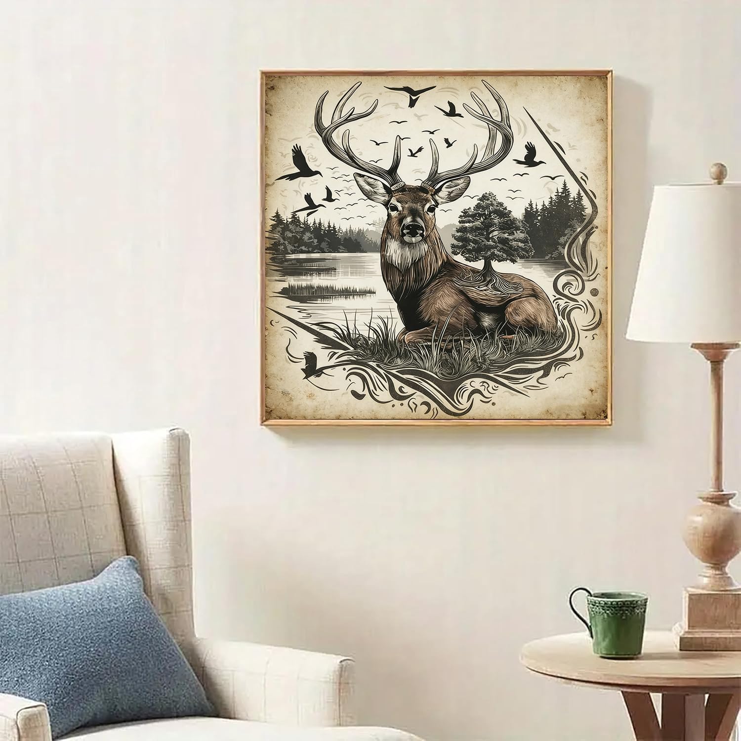 Lophomie Diamond Art Kits for Adults, 5D Full Drill Deer Diamond Painting Kit, Easy DIY for Beginners, Relaxing Arts and Crafts, Home Decor & Gift, 14x14 Inch