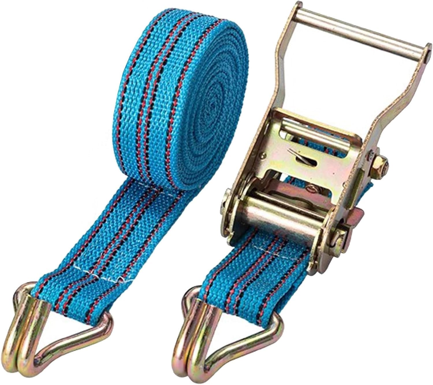 Correas de amarre de trinquete resistentes con ganchos en J para asegurar carga y artículos sueltos en camiones