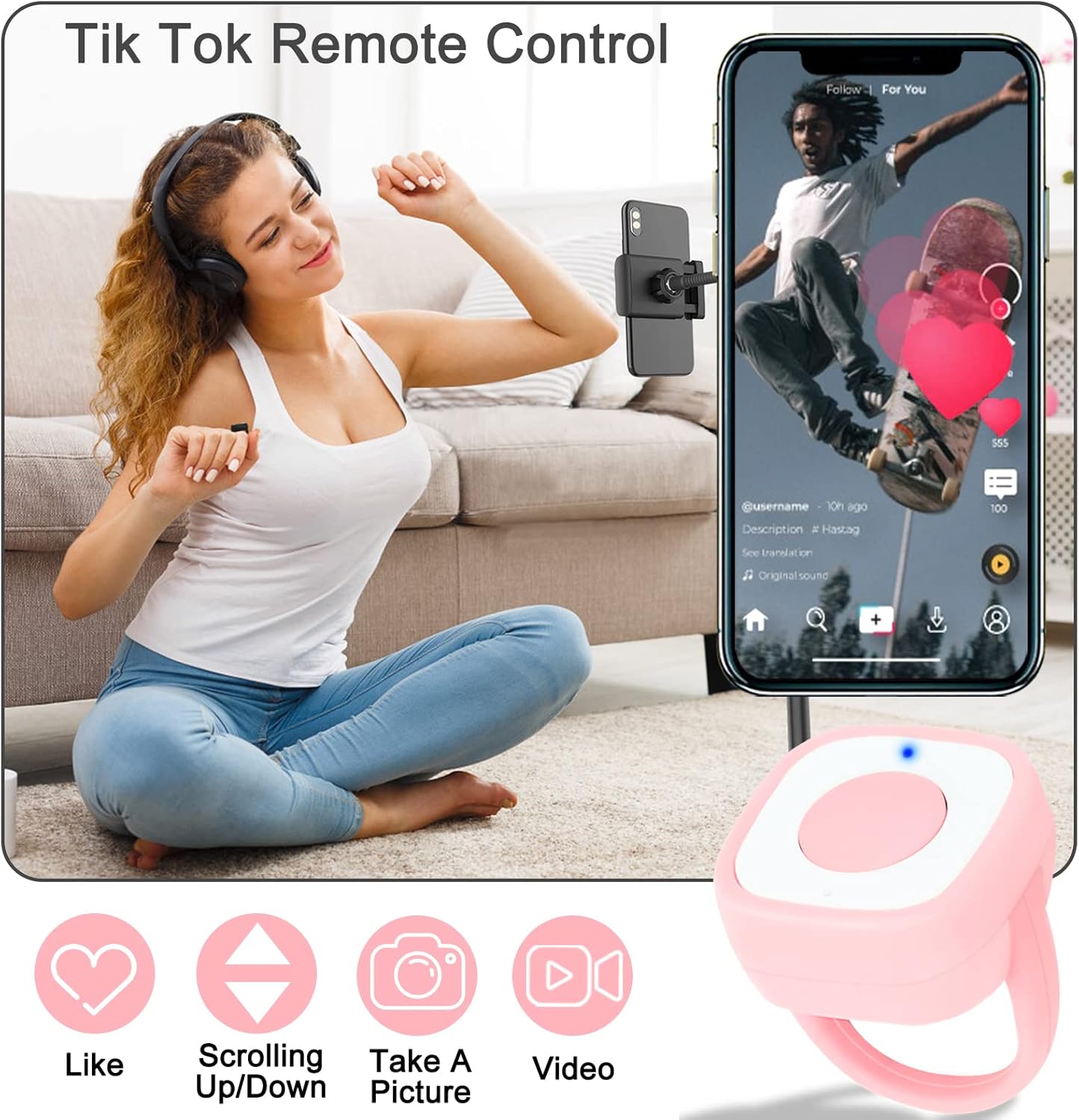 Tik Tok Anillo De Desplazamiento Remoto Para TikTok, En - Main Image