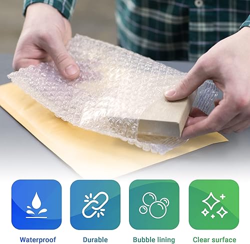 Miniatura 5 de Bolsa de burbujas de envío, 8 x 11.5 pulgadas. Paquete de 25 bolsas transparentes para embalaje. Bolsas de burbujas autoselladas para embalaje.