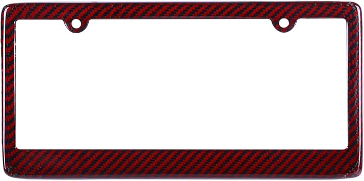 BLVD-LPF OBEY YOUR LUXURY Real 100% Red Carbon Fiber License Plate Frame TAG Cover FF