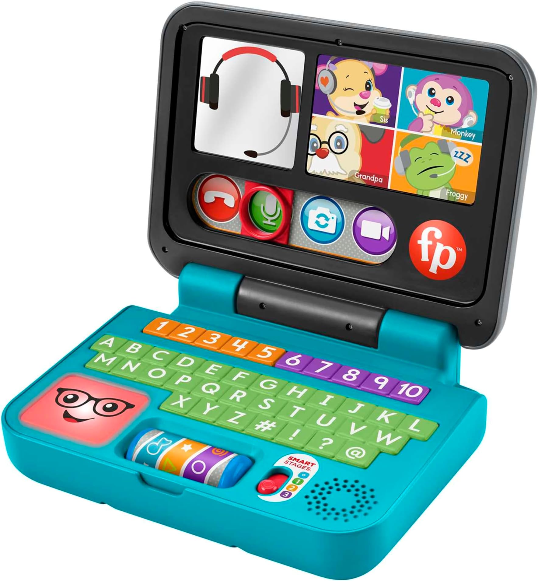 Laugh & Learn Let’s Connect Laptop Toy, UK English | Pretend Computer, Lights & Educational Music, Busy Activities, Fine Motor Skills, Infants & Toddlers Ages 6+ Months, HGW96