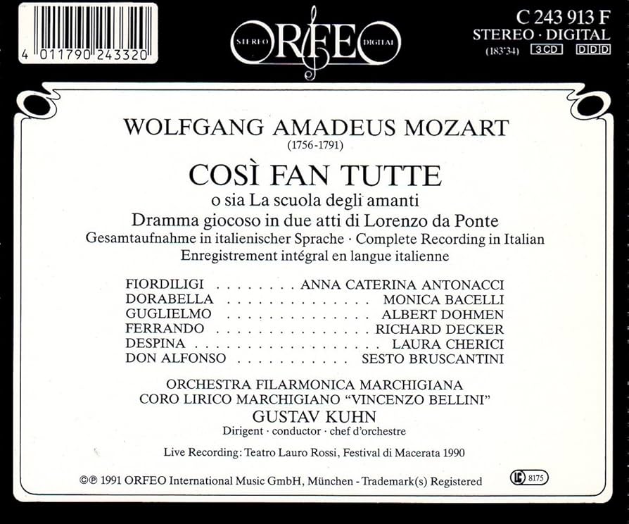 Amazon.co.jp: モーツァルト：歌劇「コジ・ファン・トゥッテ