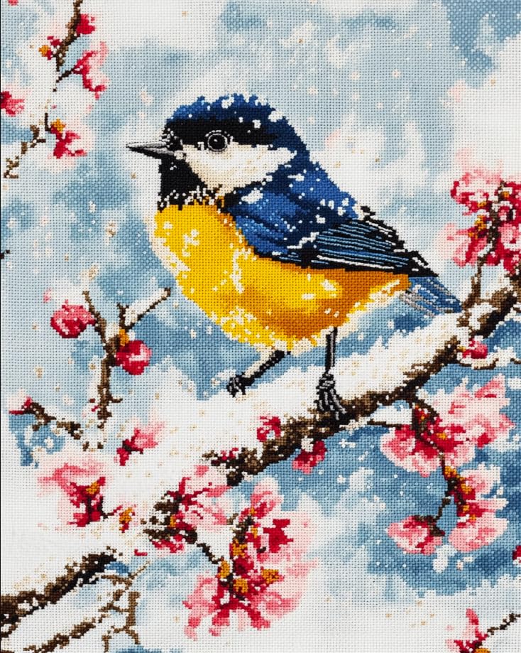 Kit Tapis Point Noué Oiseau Anti-Stress Grand Coussin 53x74
