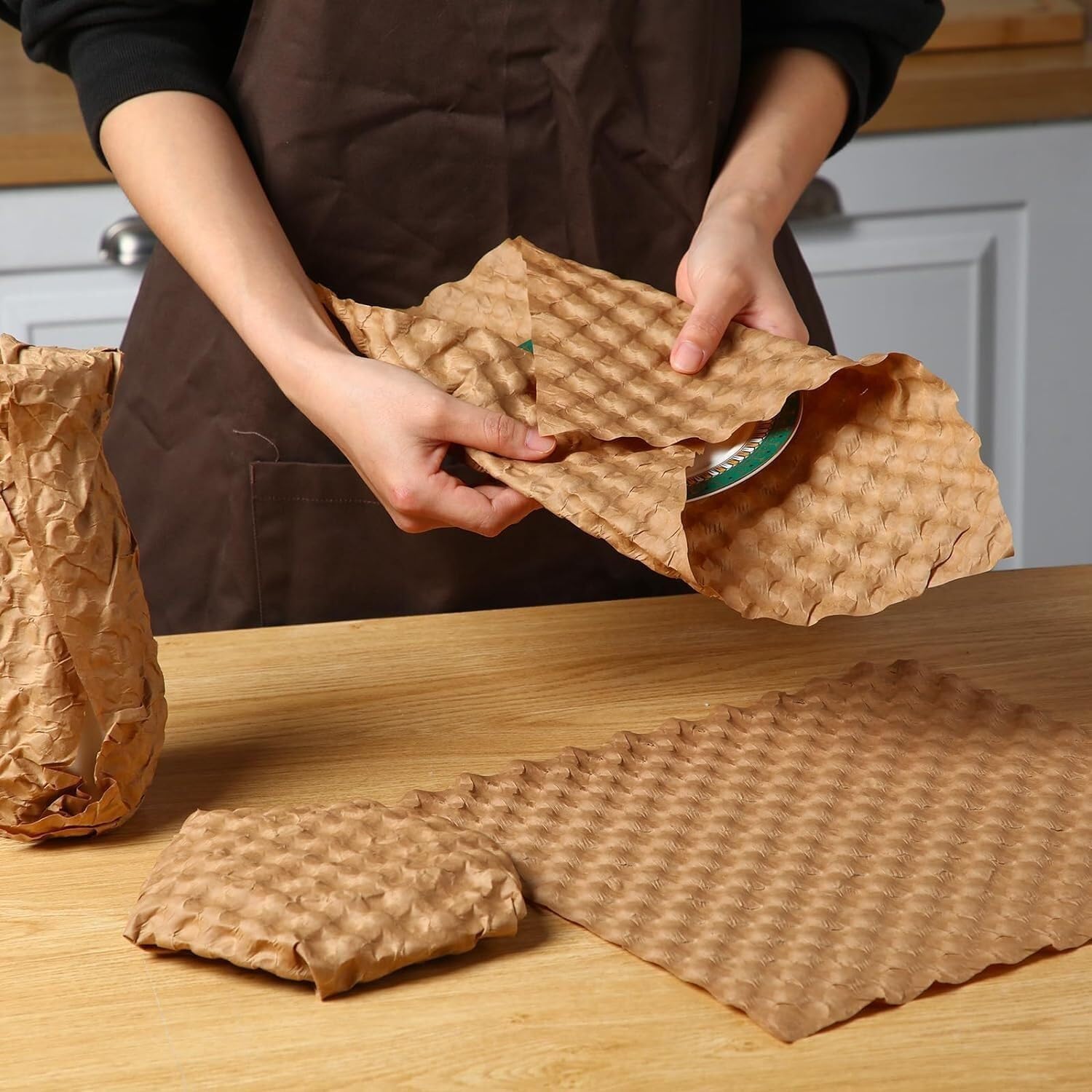 Papel burbuja ecológico, 30,5 cm x 14,5 m - embalaje sostenible para mudanzas, envíos y almacenamiento(White,20pcs 38cm*70cm)