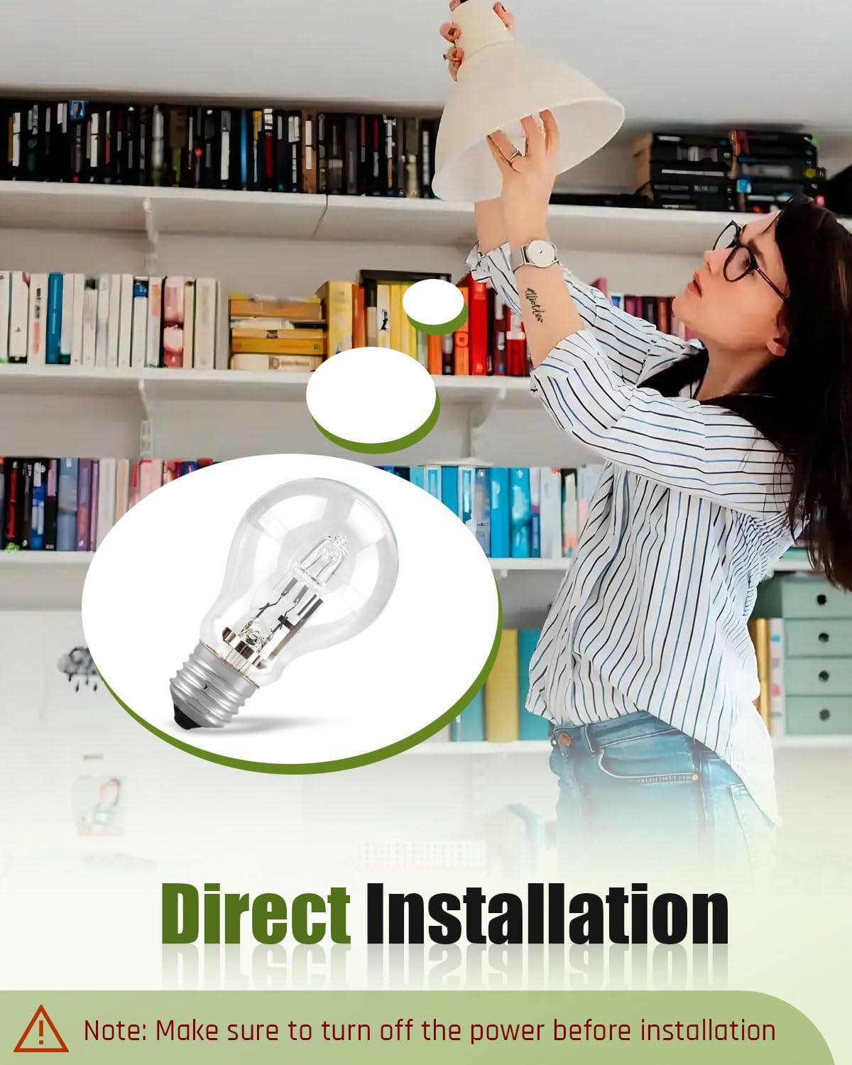 043168787963 Halogen Light Bulb 43 Watt 120V A19 Types E26 Thread Fit for Types in Table Lamps and Enclosed Fixtures,60 Watt Halogen Light Replacement,8 Pack