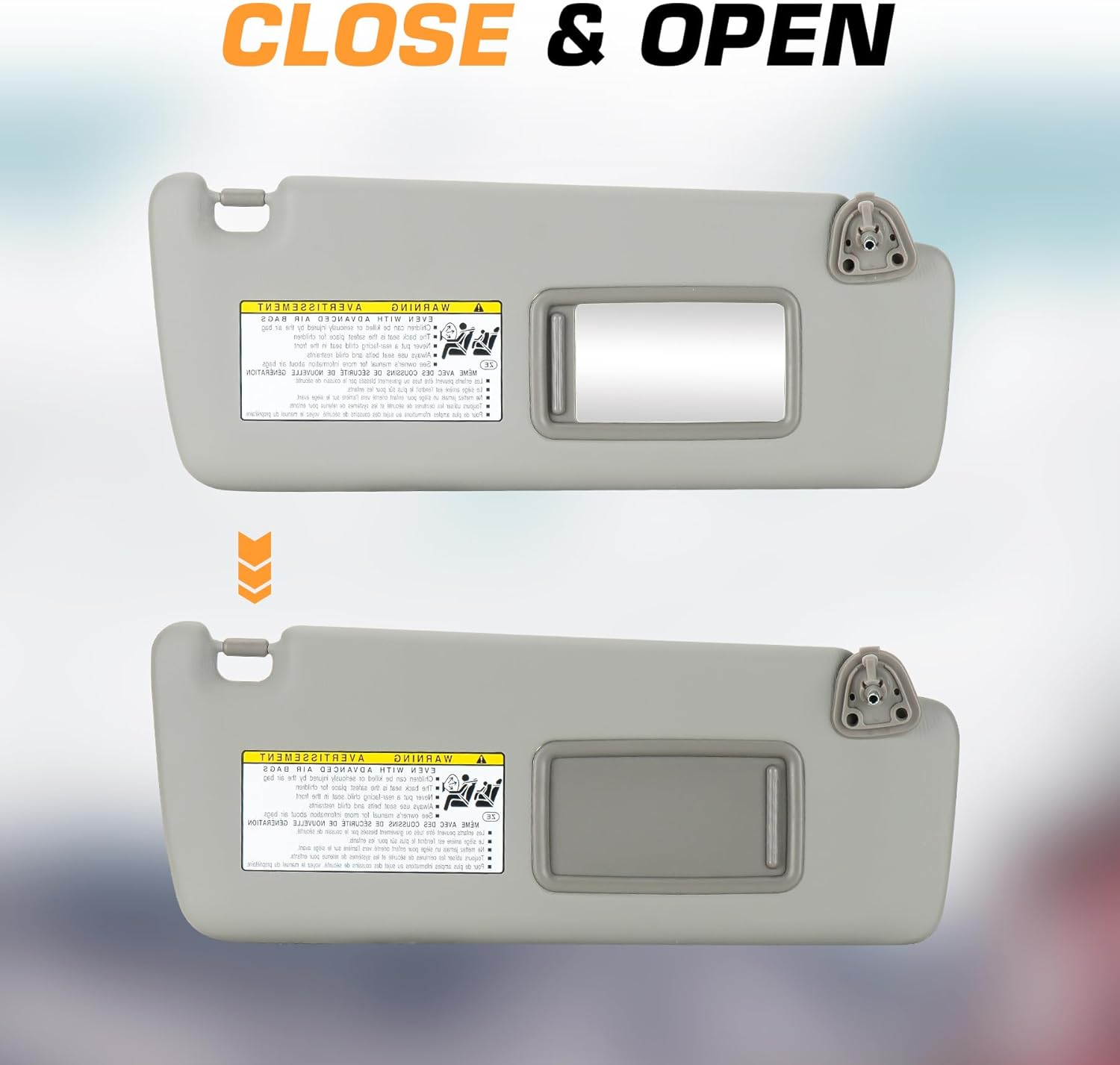 Left Driver Right Passenger Side Grey Sun Visor Fit for Toyota Highlander 2004 2005 2006 2007 Sunvisor Replacement 74320-48260-A0 7432048260A0 74320 48260 A0