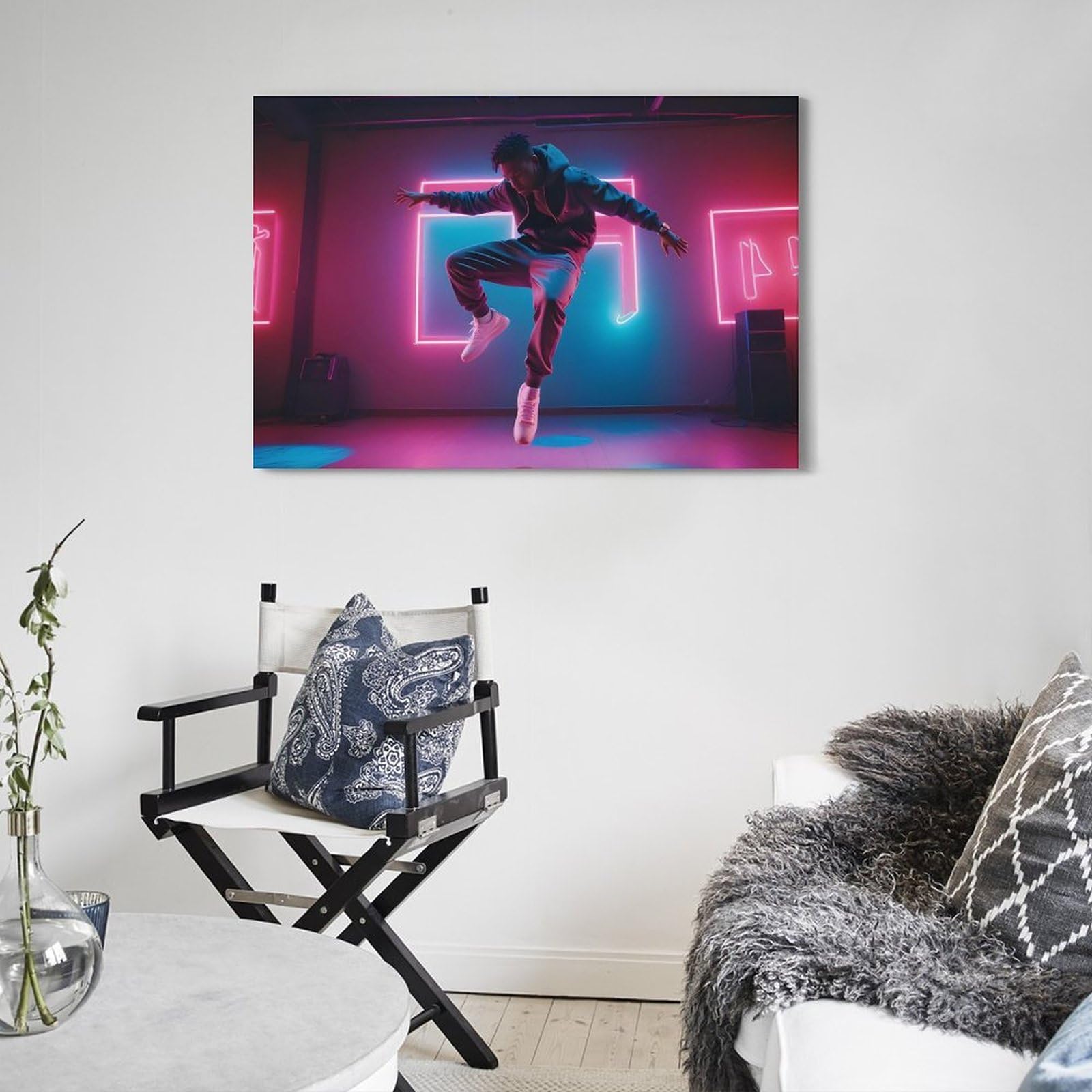 Poster da parete su tela, motivo: ballerino hip-hop, con stampa artistica moderna su tela, poster decorativo per camera da letto, 50 x 75 cm
