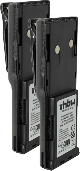 vhbw 2x Battery compatible with Motorola CP450, GP300, GP308, CP450LS, CP250 Radio, Walkie-Talkie (1800 mAh, 7.5 V, NiMH) + Belt Clip - 1