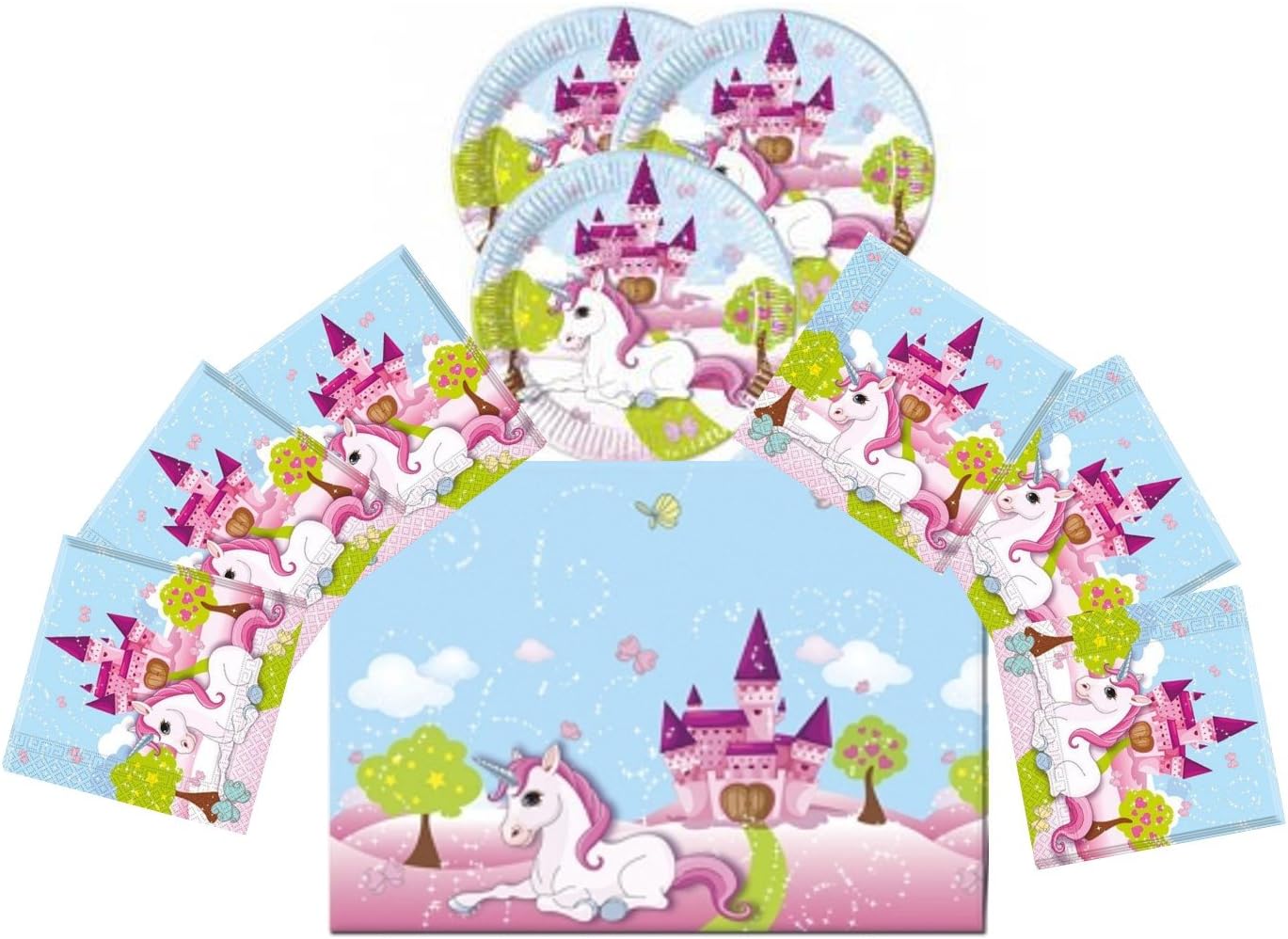 Unicorn – Children's Party Set, plates Napkins Tablecloth