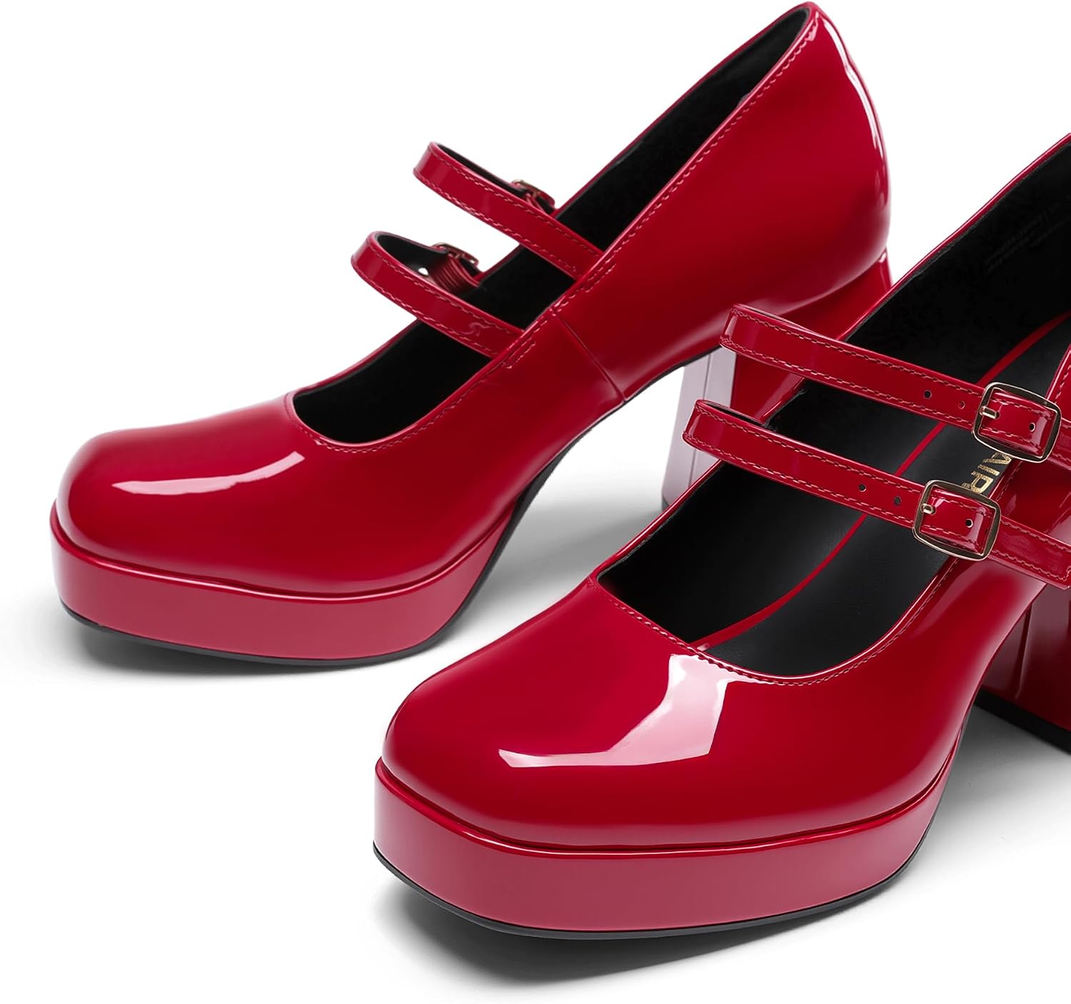 DREAM PAIRS Women's Platform Mary Jane High Chunky Closed Toe Heels Block Square Toe Double Strap Dress Pumps Fashion Party Y2K Shoes