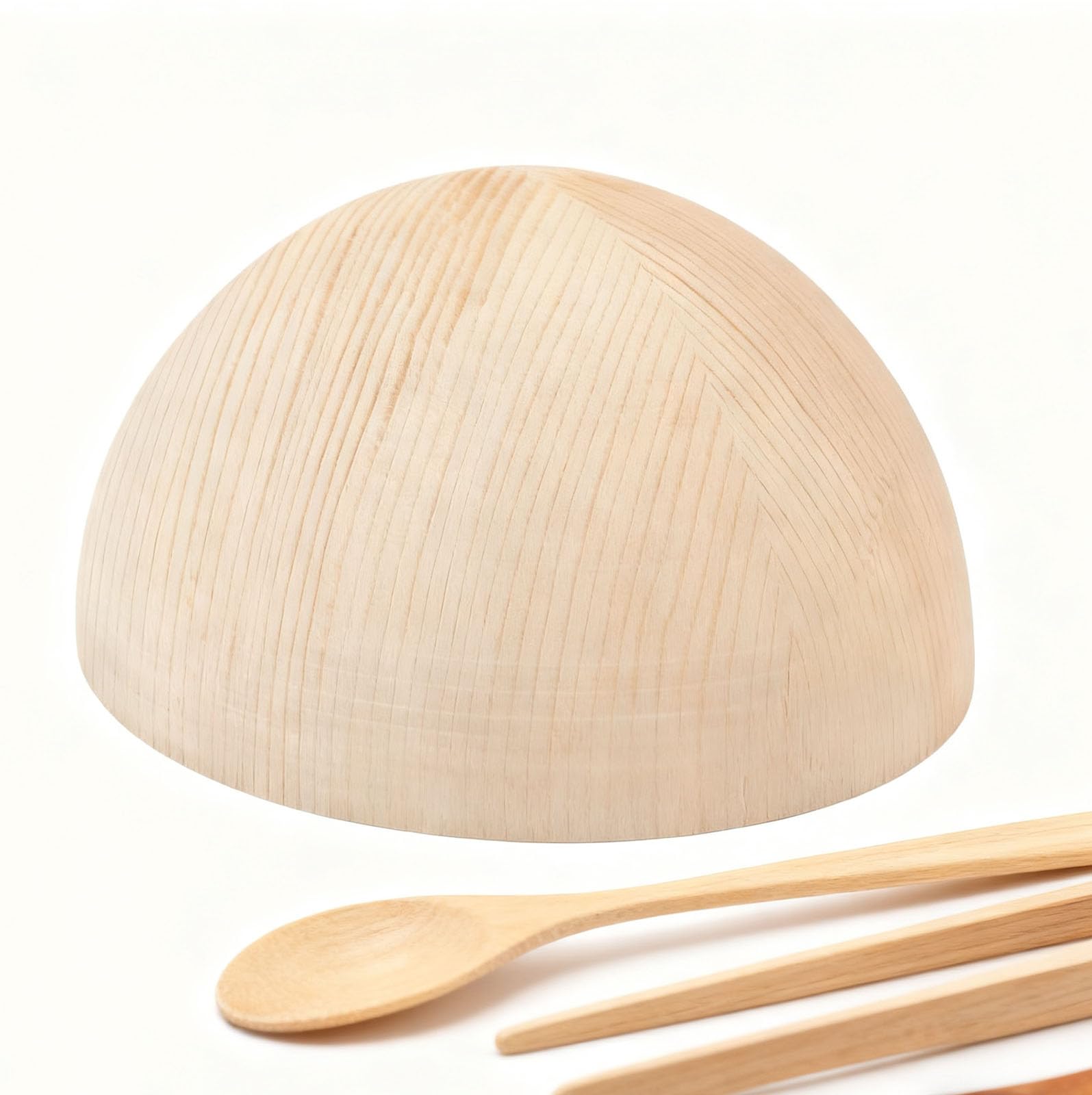 Non Finita Naturale Palle di Legno semicircolare di Pino, Mezze Sfere di Legno, Sfera in Legno Massiccio per Artigianato, per Decorazioni e Giocattoli Fai da Te(Size:18cm（1pcs）)