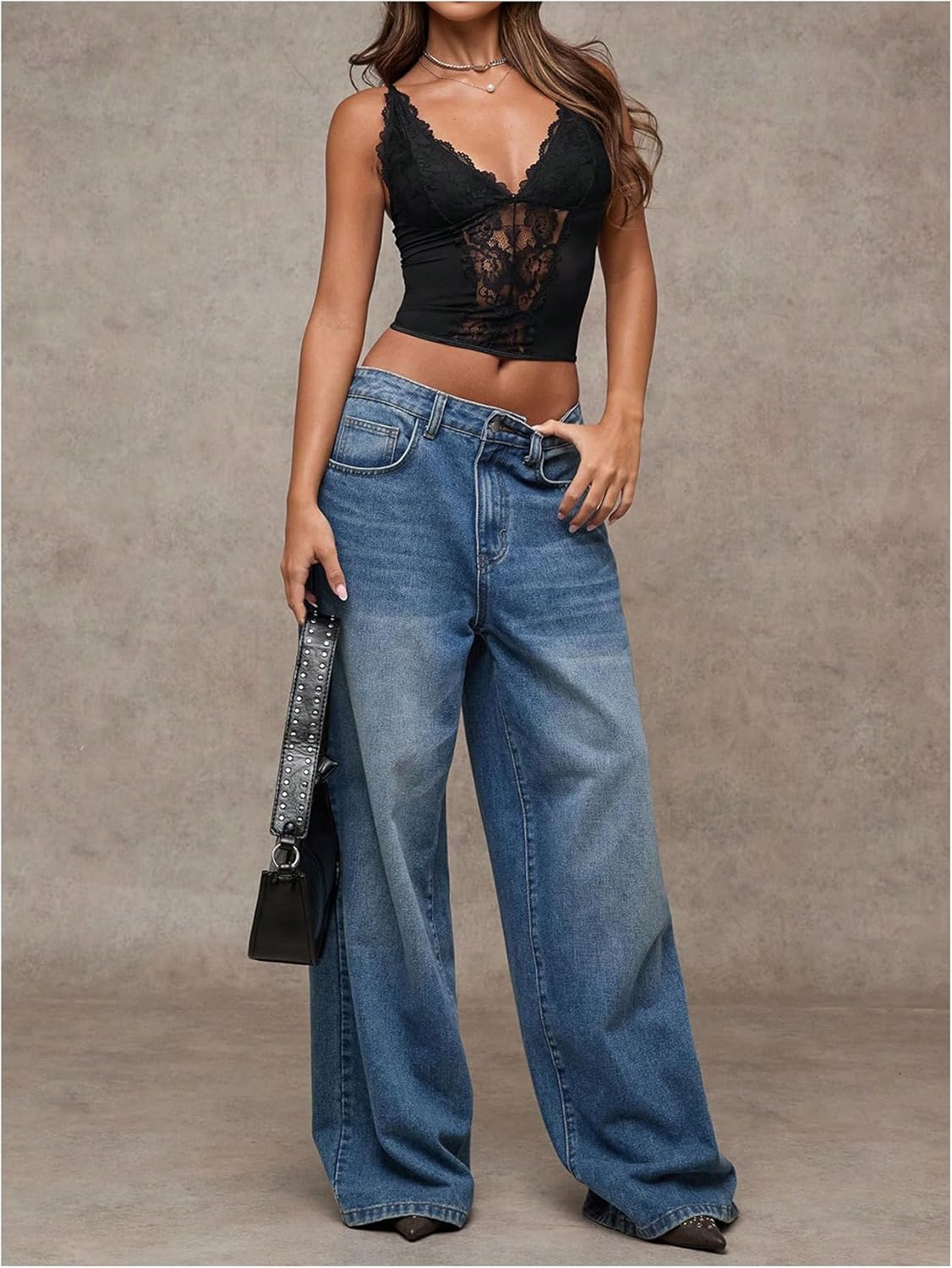 SHENHE Women's Mesh Lace Bustier Corset Top Deep V Neck Spaghetti Strap Fitted Crop Cami Tank - Image 6