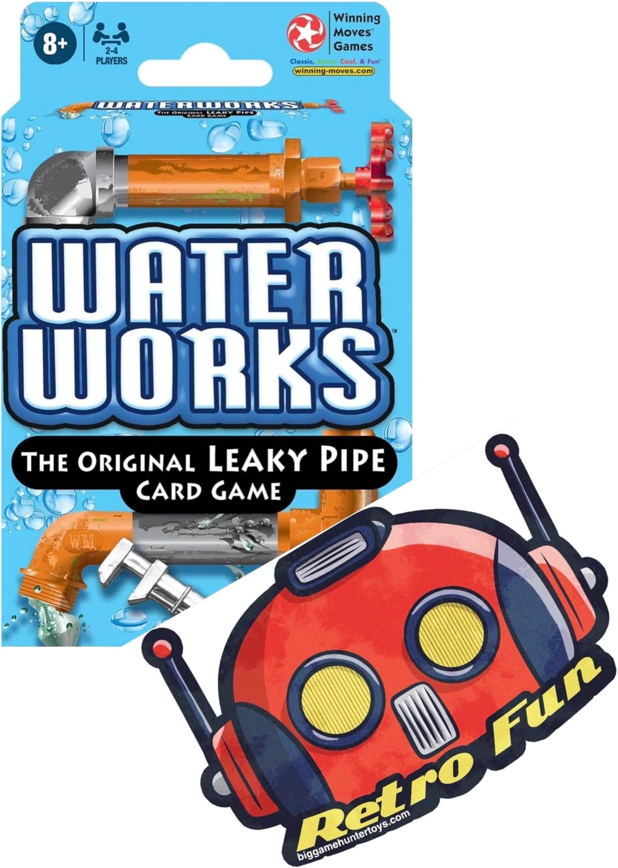 Big Game Toys~Water Works Card Game with Free BGT Sticker Leaky Pipe Toy Plumber Wrenches Classic 1970s
