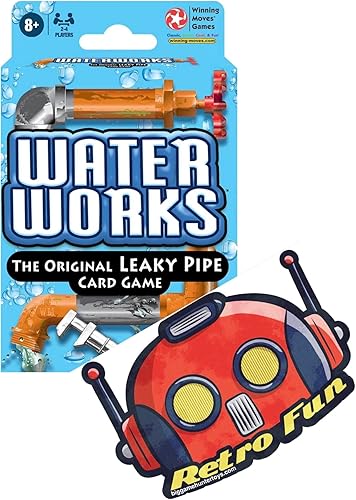 Juego de cartas de Water Works con adhesivo BGT gratuito para tubería con fugas, llaves de fontanero clásicas de los años 70