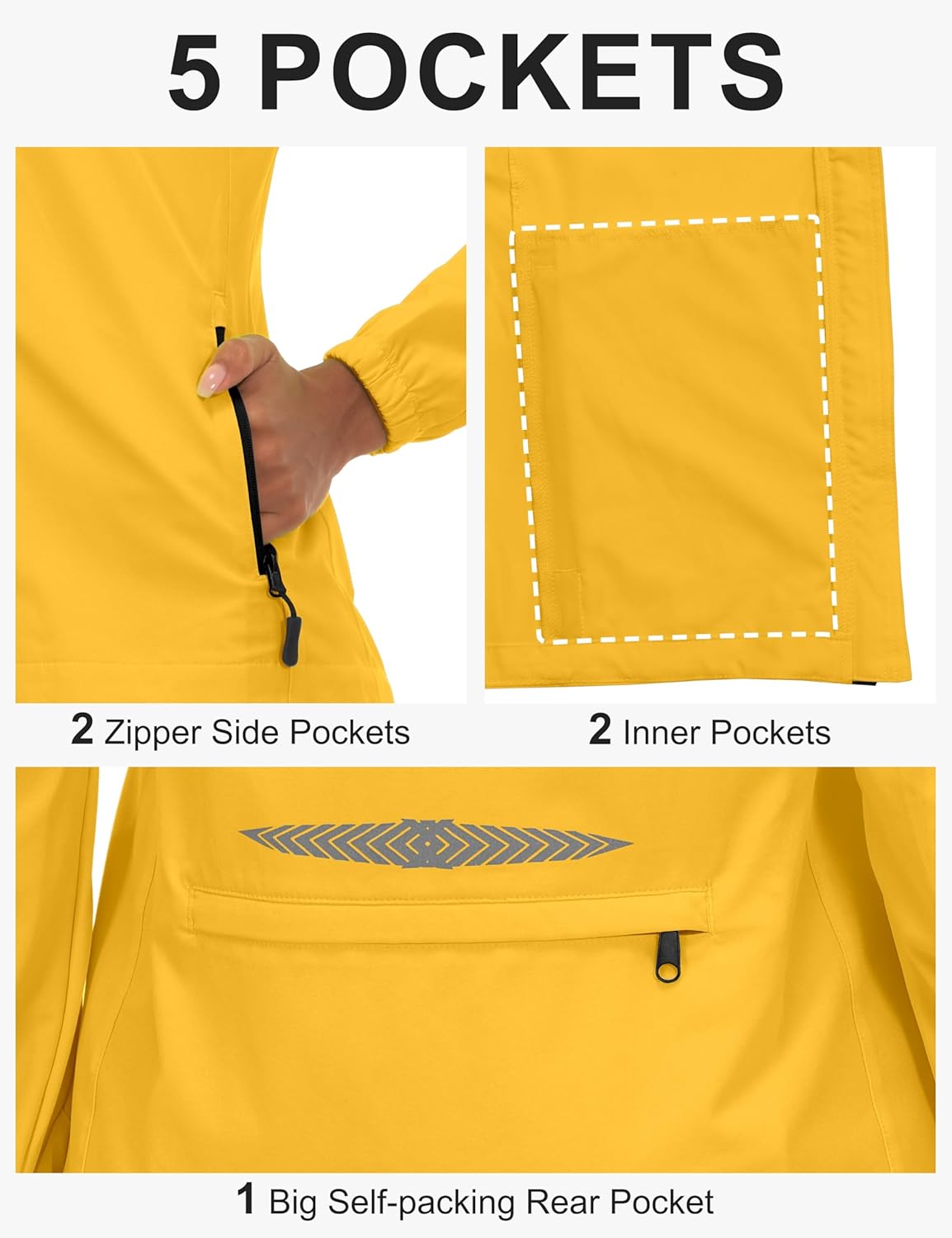 Little Donkey Andy Women's Lightweight Waterproof Cycling Jacket with Removable Sleeves for Biking Running Golf - Image 6