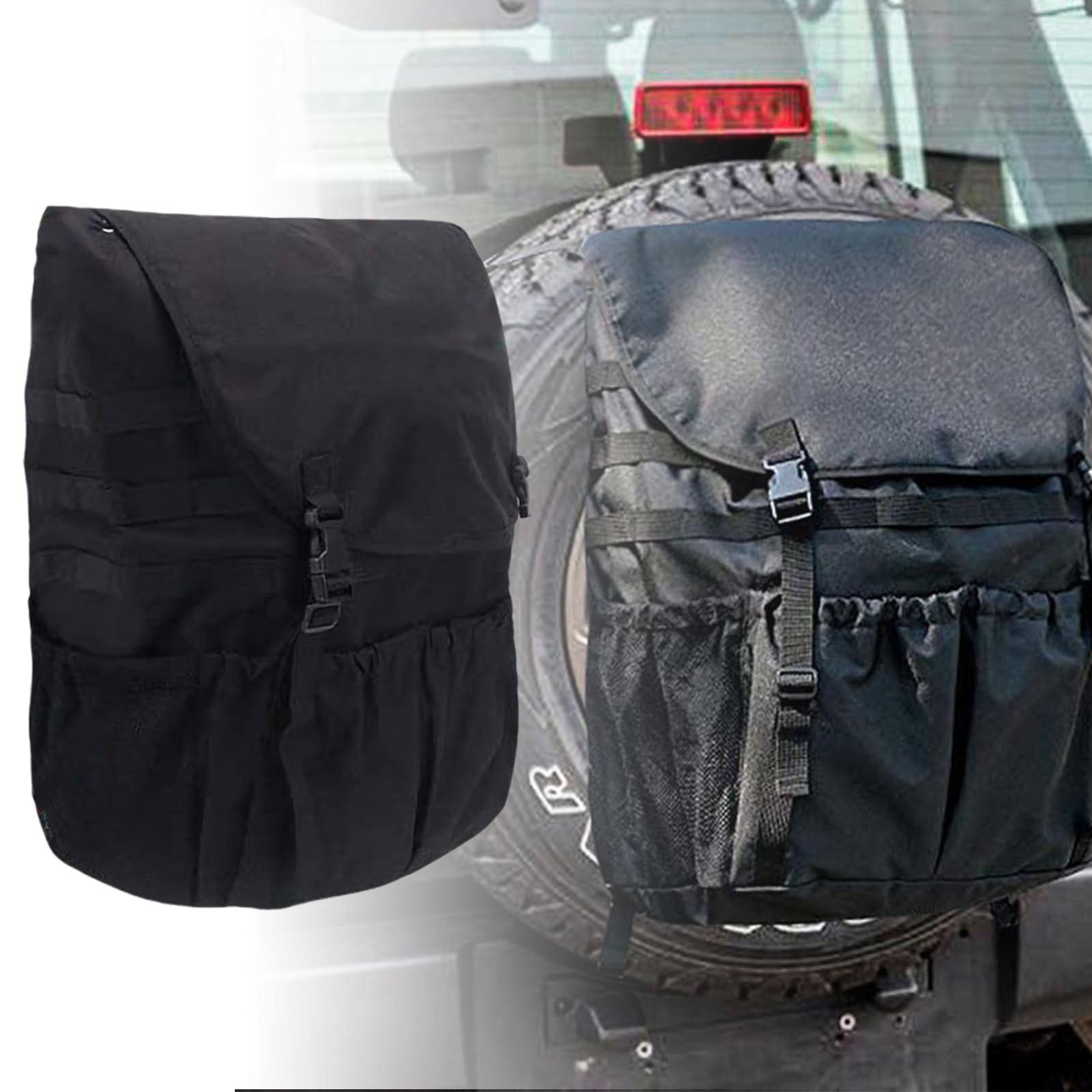 Bolsa de carga para neumáticos de repuesto para vehículos, expandible, soporte de almacenamiento para carretera y campistas, gran capacidad organiza