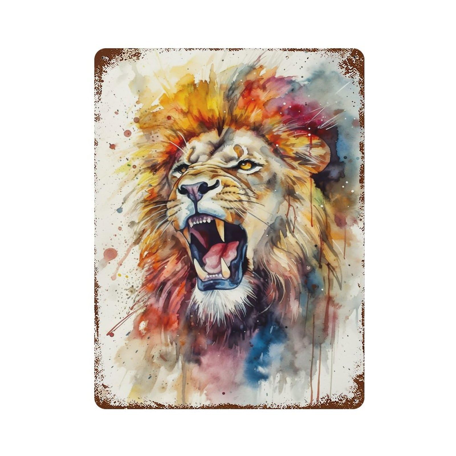 Cute Animal Is Angry Vintage Rust Metal Sign 15.7"x11.8", Farmhouse Wall Decor for Garage, Pub Or Kitchen