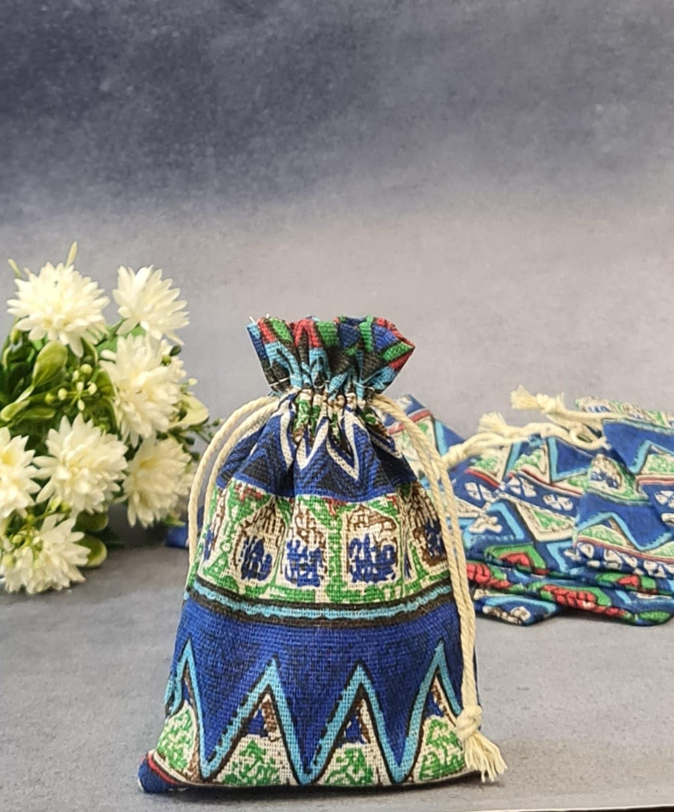 Satyam Kraft 10 pcs MINI Drawstring stylish Storage Potli pouches for Christmas, Small Jewelries, Money, Paper Notes Women Wallet, Gift Potli , return gift, Women Potli Shagun Pouch, Candy Potli