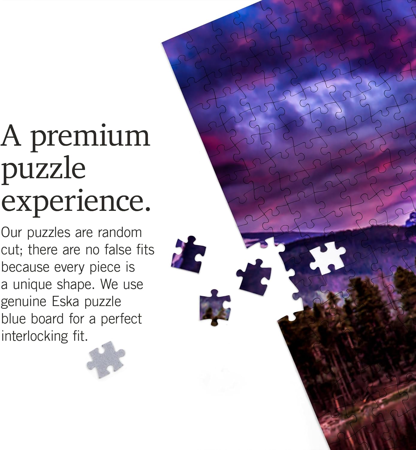 Lantern Press Rocky Mountain National Park, Colorado, Sunset and Sprague Lake, 1000 Piece Jigsaw Puzzle for Adults, Made in USA with Reference Poster
